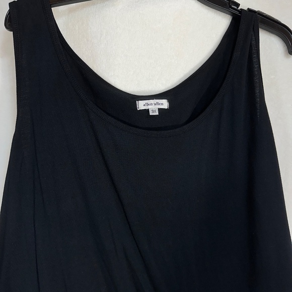 Allen Allen Womens Dress 3X Black Cotton Sleeveless Drawstring Waist Knee Length - Picture 4 of 6